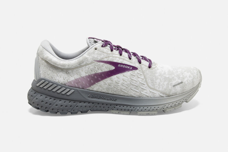 Adrenaline GTS 21 Road Brooks Running Shoes NZ Womens - White/Purple - YBHPWQ-186